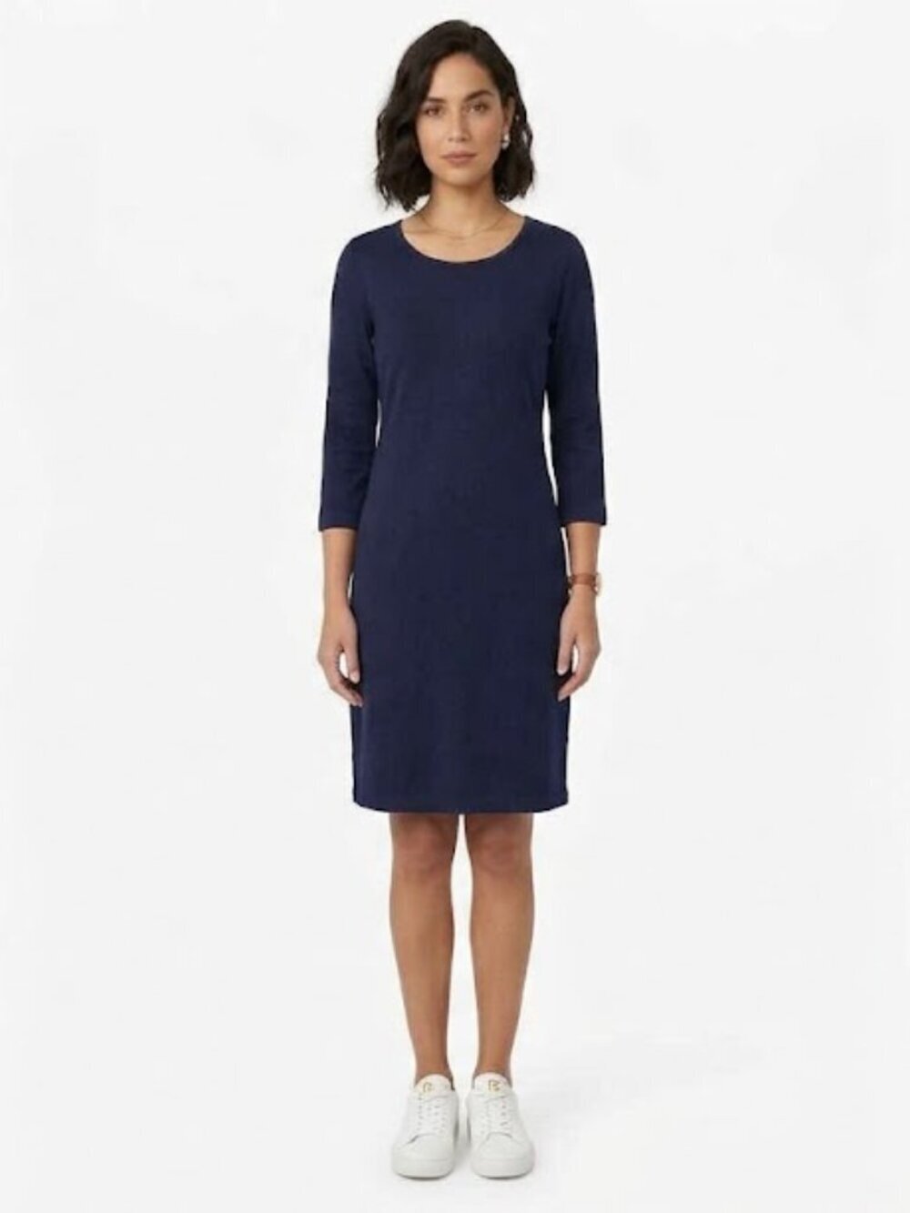 Peruvian Connection Navy Blue Pima Cotton Dress